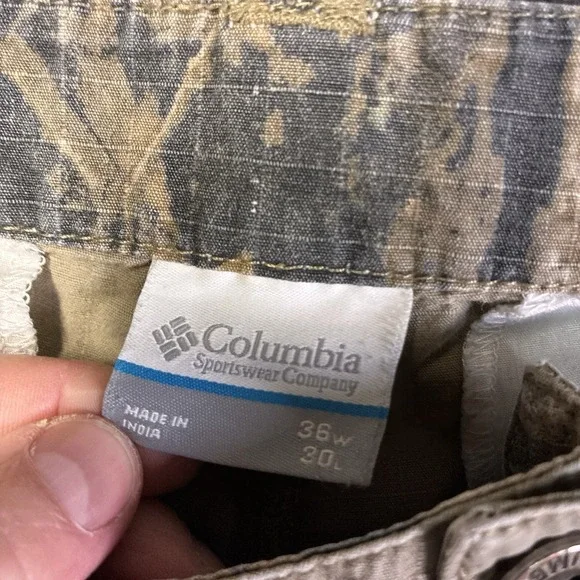 Columbia Pants Mens 36x30 Khaki Nylon Stretch Hiking Ripstop Quick Dry Utility - Picture 9 of 13